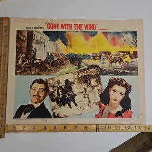 Gone With The Wind Original lobby card VIVIEN LEIGH CLARK GABLE 11x14 Movie 1954